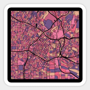 Los Angeles Map Pattern in Purple & Pink Sticker